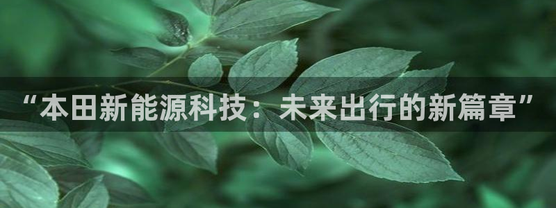 新宝gg助手：“本田新能源科技：未来出行